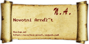 Novotni Arnót névjegykártya